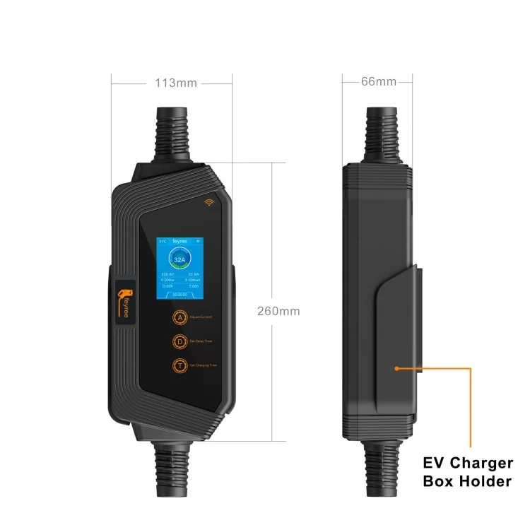 Зарядка для електромобіля 7.4 кВт 32А 1-фаза GB/T AC (китайське авто) Wi-Fi + перехідник FEYREE (FY7-32-1PH-GB/T-WFNW) огляд - фото 8