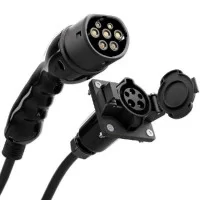 Перехідник для електромобіля 7.4 кВт 32А 1-фаза 0.5 м Type 1 (cтанція) - Type 2 (європейське авто) Octa Energy (K106)