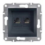 Механизм розетки компьютерной RJ45 категории 6 UTP двойной антрацит EPH4800171 Schneider Electric Asfora