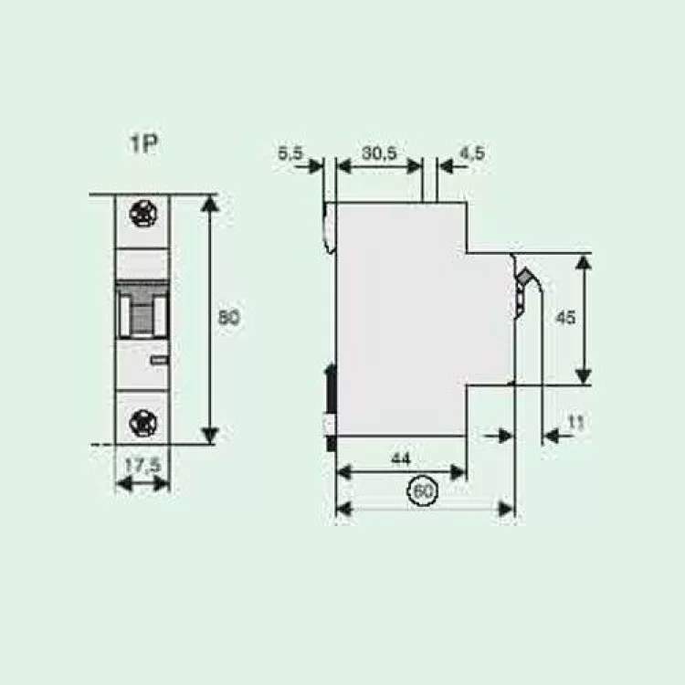 Автоматичний вимикач 2A 6kA 1 полюс тип C PL6-C2/1 Eaton (Moeller) ціна 405грн - фотографія 2