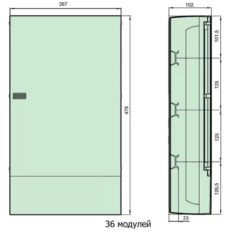 Щит розподільний MIP12312T накладний IP40 36мод. (3x12) Mini Pragma Schneider Electric ціна 2 133грн - фотографія 2