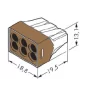 Клемма для распределительных коробок WAGO на 6 Дрітов 773-606 коричневая