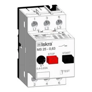 Выключатель защиты двигателя 0,4-0,63А 220-690В ISKRA MS25-063 (30107958000)