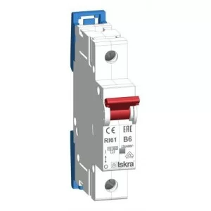 Модульний автоматичний вимикач RI61 B6A, 1P, 10кА