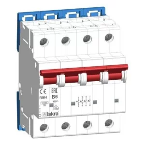 Модульний автоматичний вимикач RI64 B6A, 4P, 10кА