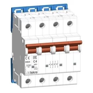 Модульный автоматический выключатель RI64 C4A, 4P, 10кА