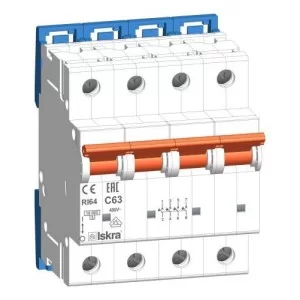 Модульный автоматический выключатель RI64 C63A, 4P, 10кА