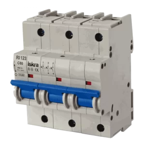 Модульний автоматичний вимикач RI123 C80A, 3P, 10кА