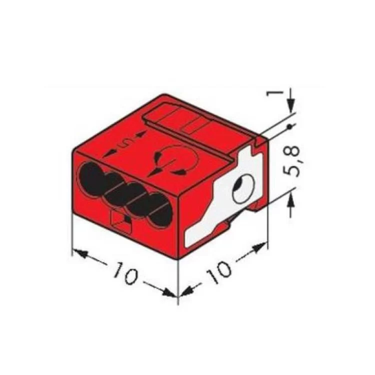 Микро-клема для EIB систем на 4 Дрітника WAGO 243-814 красная ціна 8грн - фотографія 2