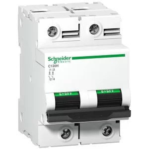 Автоматический выключатель 100A 15kA 2 полюса тип C A9N18458 Acti9 С120H Schneider Electric