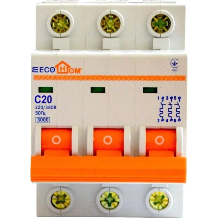 Автоматический выключатель ECO 3р 20А EcoHome цена 155грн - фотография 2