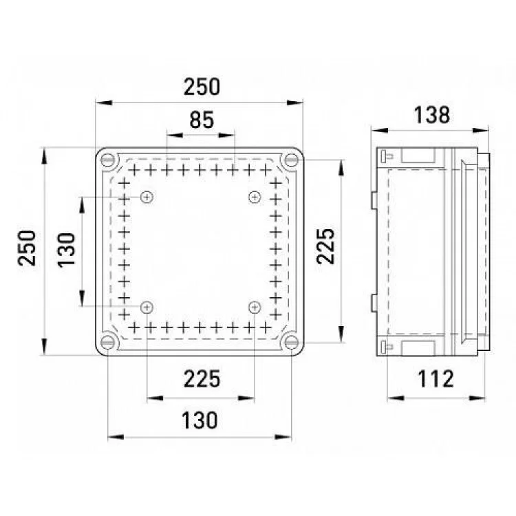 Коробка розподільна пластикова Z3 W 3-3-3-3 IP55 250x250x138мм ENEXT ціна 2 098грн - фотографія 2