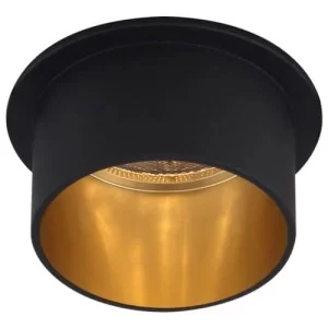 Точковий врізний світильник DL6005 50W MR16 GU5.3 круг чорний-золото 6146 Feron
