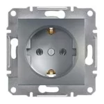 Механізм розетки (2К+З) 16A із шторками сталь EPH2900262 Schneider Electric Asfora
