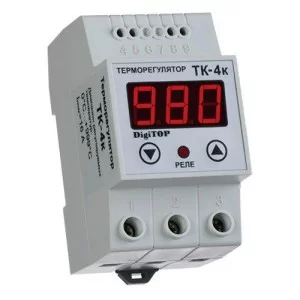 Одноканальный терморегулятор без датчика TK-4к DIN-рейка DigiTOP