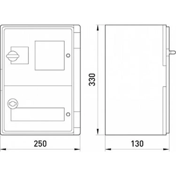 Шкаф ударопрочный из АБС-пластика на 2 модуля e.plbox.250.330.130.1f.2m.blank накладной IP65 CP5201 E.NEXT цена 2 034грн - фотография 2
