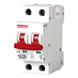 Автоматичний вимикач 6A 10kA 2 полюса тип C e.industrial.mcb.100.2.C6 i0180010 E.NEXT