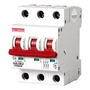 Автоматичний вимикач 6A 10kA 3 полюса тип C e.industrial.mcb.100.3.C6 i0180019 E.NEXT