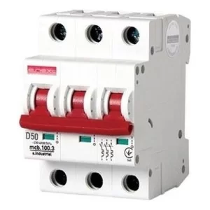 Автоматичний вимикач 50A 10kA 3 полюса тип D e.industrial.mcb.100.3.D50 i0200008 E.NEXT