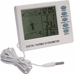 Термогігрометр цифровий з годинником Склоприлад Т-04