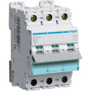 Автоматичний вимикач 0,5A 10kA 3 полюса тип C NCN300 Hager