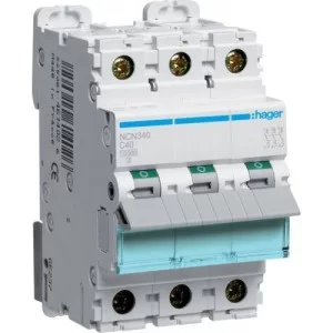 Автоматичний вимикач 40A 10kA 3 полюса тип C NCN340 Hager
