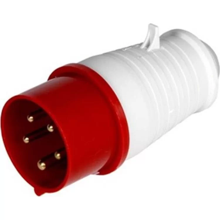 Силовая вилка переносная прямая e.plug.pro.5.32 5К с заземлением 32A бело-красная p011008 E.NEXT