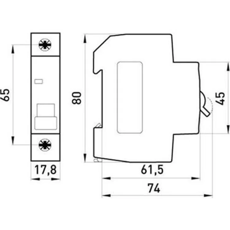 Автоматичний вимикач 2A 6kA 1 полюс тип B e.mcb.pro.60.1.B2 p041002 E.NEXT ціна 77грн - фотографія 2