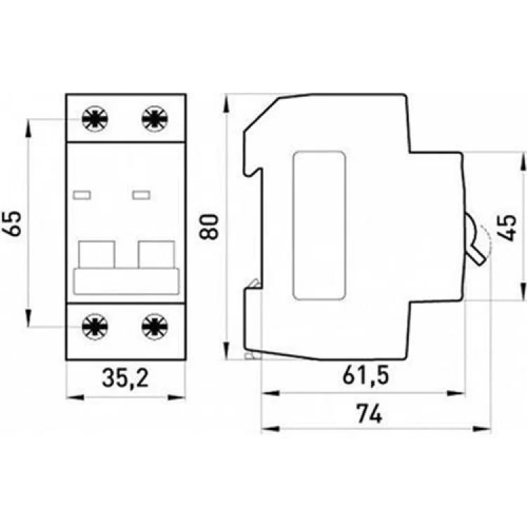 Автоматичний вимикач 16A 6kA 2 полюса тип B e.mcb.pro.60.2.B16 p041017 E.NEXT ціна 134грн - фотографія 2
