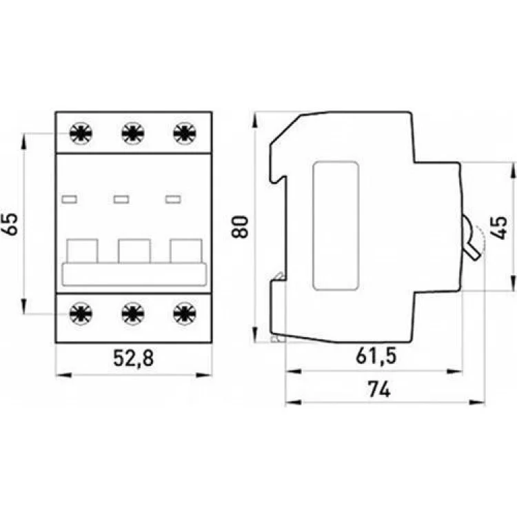 Автоматичний вимикач 25A 6kA 3 полюса тип B e.mcb.pro.60.3.B25 p041028 E.NEXT ціна 201грн - фотографія 2