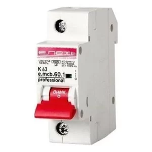 Автоматичний вимикач 63A 6kA 1 полюс тип K e.mcb.pro.60.1.K63 p0430001 E.NEXT