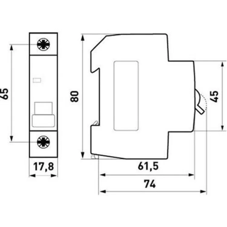 Автоматичний вимикач 2A 6kA 1 полюс тип D e.mcb.pro.60.1.D2 p0710002 E.NEXT ціна 96грн - фотографія 2