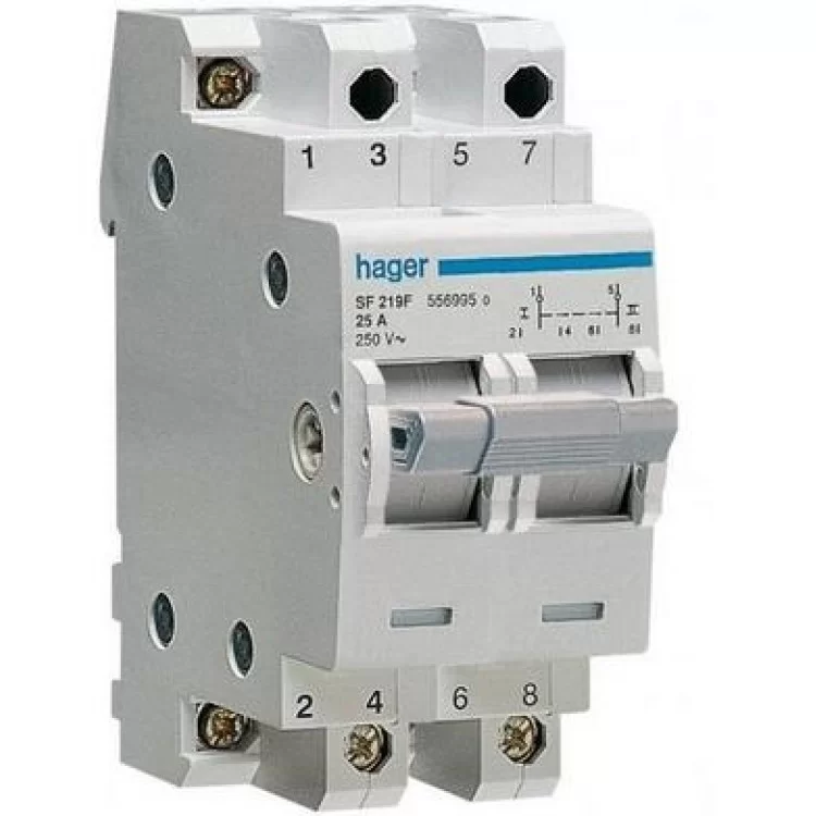 Перемикач Hager SFT225 2P 25А/230В 2м I-0-II