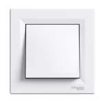 Выключатель кнопочный белый Asfora, EPH0700121