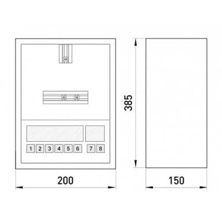 Шафа для електролічильника металева на 8 модулів e.mbox.stand.n.f1.08.z накладний IP30 s0100005 E.NEXT ціна 381грн - фотографія 2