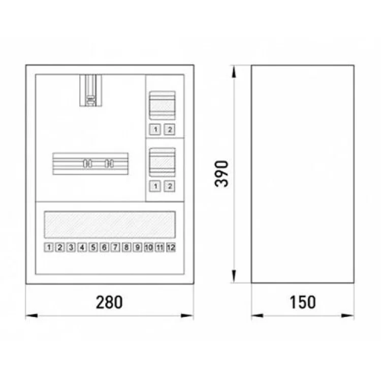 Шкаф для электросчетчика металлический на 16 модулей e.mbox.stand.n.f1.16.z накладной IP30 s0100009 E.NEXT цена 504грн - фотография 2