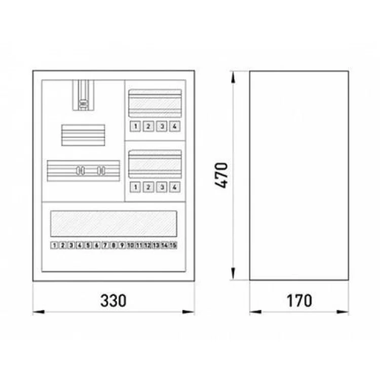 Шкаф для электросчетчика металлический на 24 модуля e.mbox.stand.n.f3.24.z накладной IP30 s0100013 E.NEXT цена 812грн - фотография 2