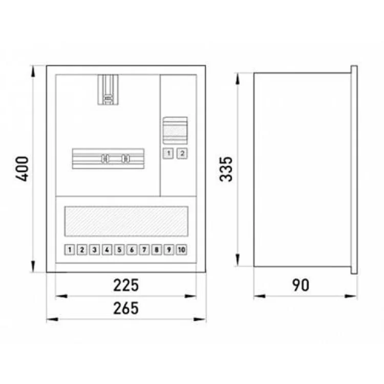 Шкаф для электросчетчика металлический на 10 модулей e.mbox.stand.w.f1.10.z.e вмонтированный IP30 s0100066 E.NEXT цена 404грн - фотография 2