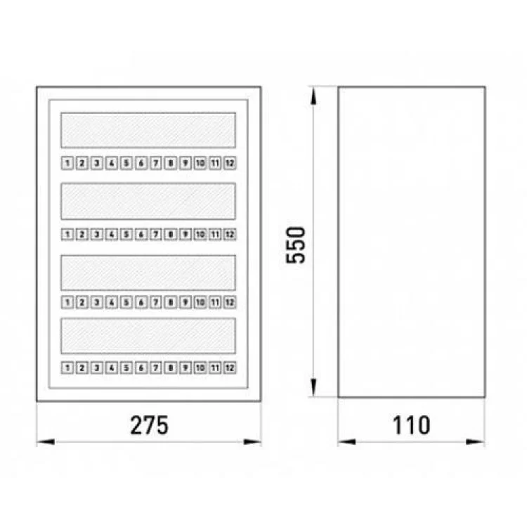 Шкаф металлический на 48 модулей e.mbox.stand.n.48.z накладной IP30 s0100124 E.NEXT цена 693грн - фотография 2