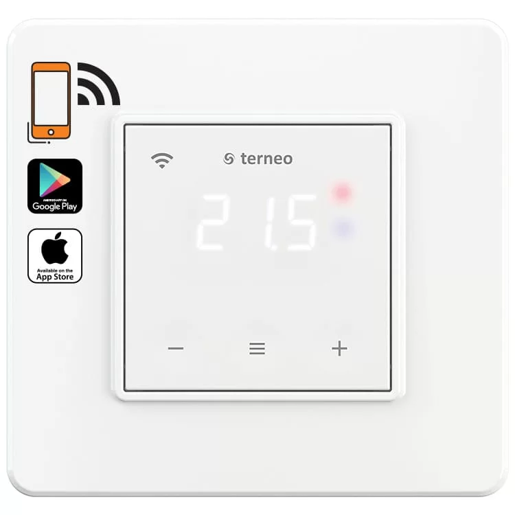 Терморегулятор для теплого пола Terneo sx белый программируемый сенсорный