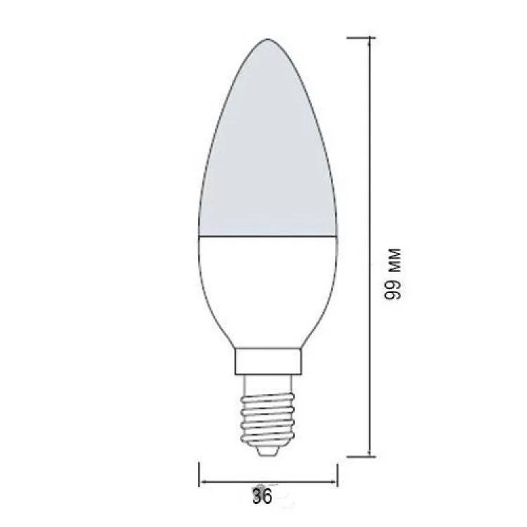 Лампа світлодіодна свічка C37 Е14 6W 220V 3000K Horoz 001-003-0006 ціна 50грн - фотографія 2