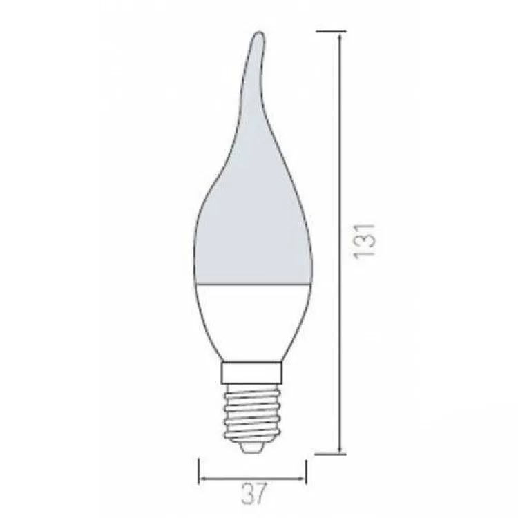 Лампа світлодіодна свічка на ветру CF37 6W E14 220V 3000K Horoz 001-004-00063 ціна 50грн - фотографія 2