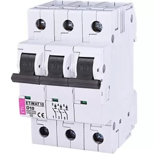 Автоматичний вимикач ETIMAT 10 3p D 10A ETI
