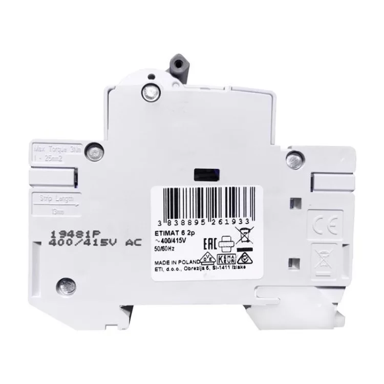 Автоматичний вимикач ETIMAT 6 2p D 25A ETI ціна 435грн - фотографія 2