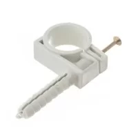 Обойма для труб та кабелю d 18-20мм із шурупом біла (уп.-50шт) WAVE