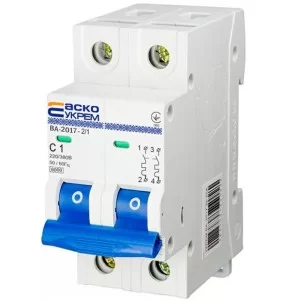Автоматичний вимикач АСКО-УКРЕМ ВА-2017 2p 1A C (A0010170033)