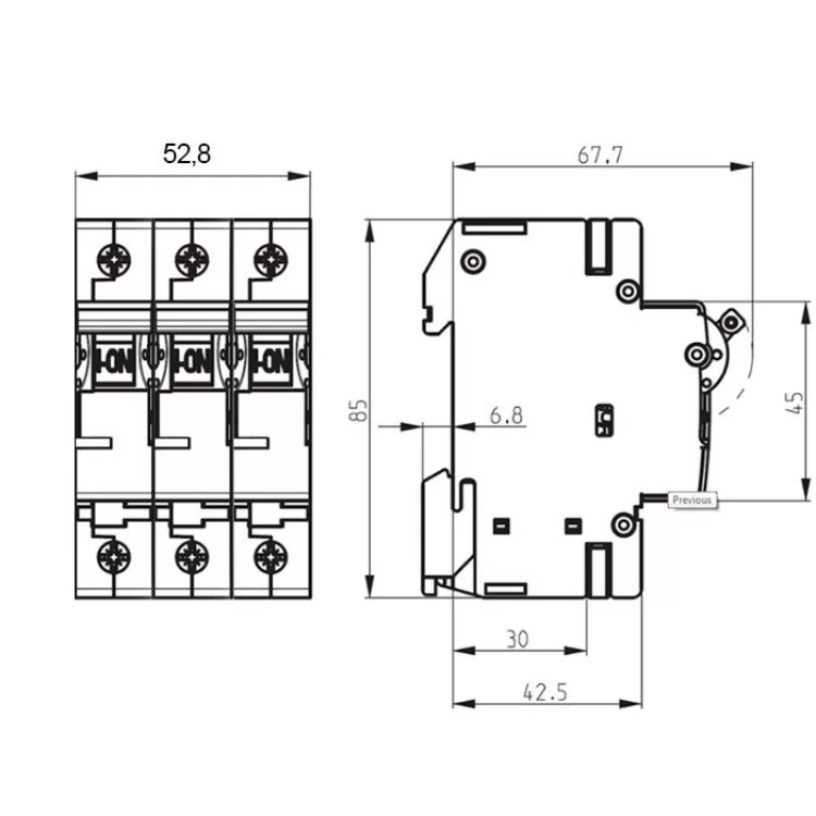 Автоматичний вимикач ETIMAT 10 3p D 16A ETI - фотографія 2