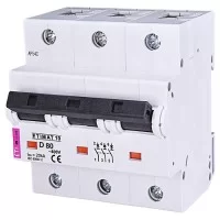 Автоматичний вимикач ETIMAT10 3p D 80A ETI