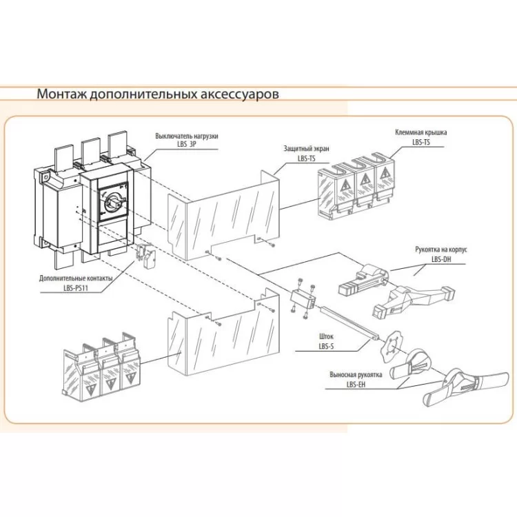 в продажу Вимикач навантаження ETI 004661456 LBS 3P 1250 («1-0» 1250А) - фото 3