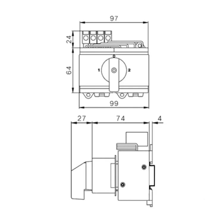 Перемикач навантаження LAS25 COP 3р 40А 1-0-2 ETI - фотографія 2